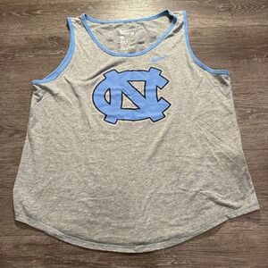 Nike North Carolina Tar Heels Tank Top Womens XL Logo Front Gray Blue UNC Adult